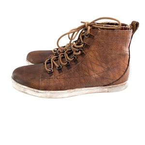 Bed Stu Raylan High Top Sneaker Men Size 8.5 Women 10.5 Vegetable Tanned Leather